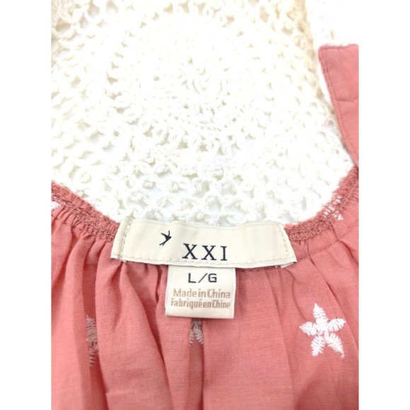 XXI, Dusty Pink, Embrodered Crochet Tank Top, Women, Sz Large - Picture 10 of 11